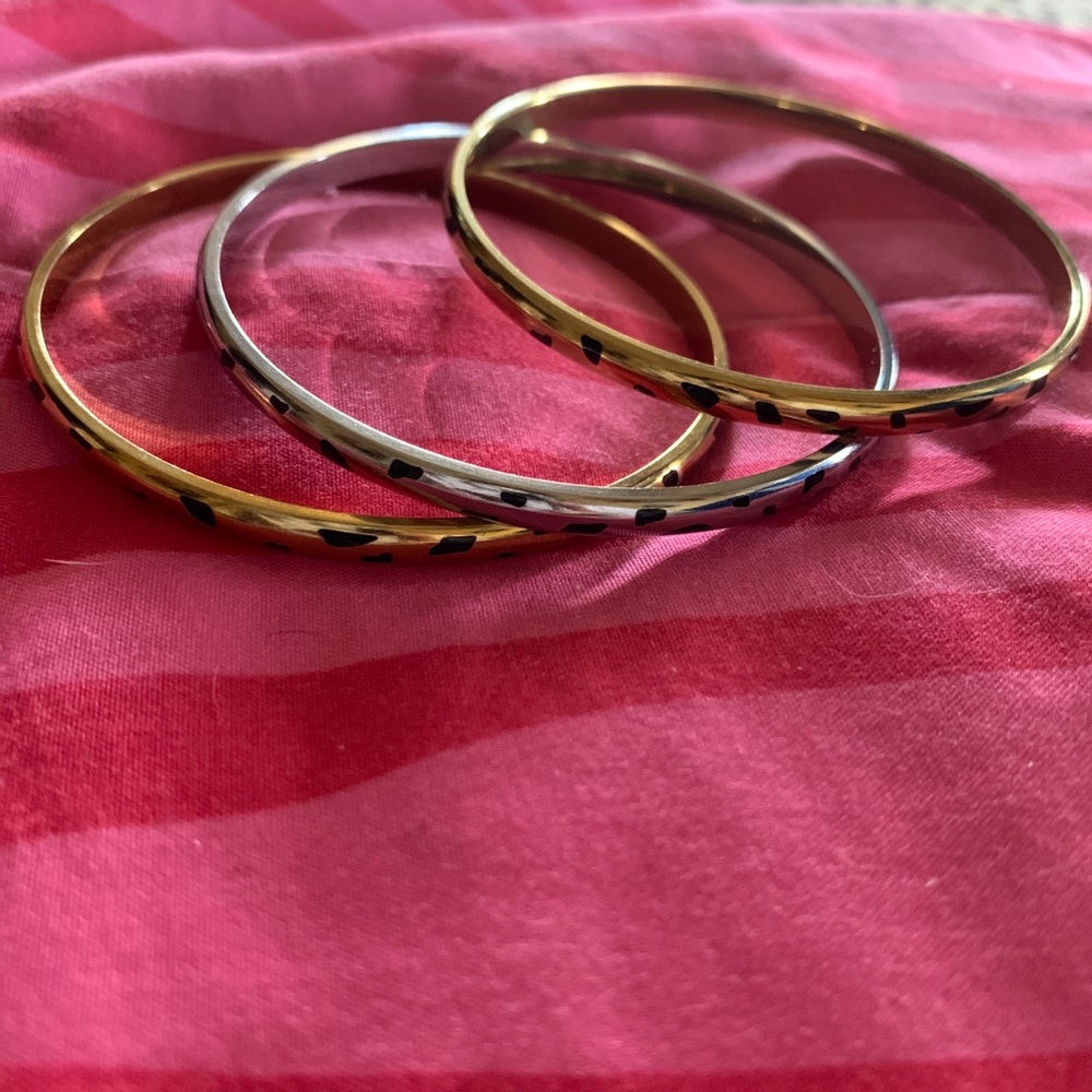 Trio animal print bangle silver,Rose Gold ,Gold